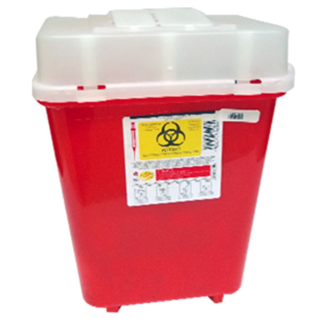 RECOLECTOR DE POLIPROPILENO PARA PUNZOCORTANTES Y LIQUIDOS CAPACIDAD 7.5 LITROS.