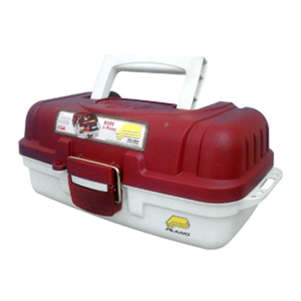 Caja de Pesca con 1 Charola 37.5x20.3x15.2 cm. Rojo con Blanco