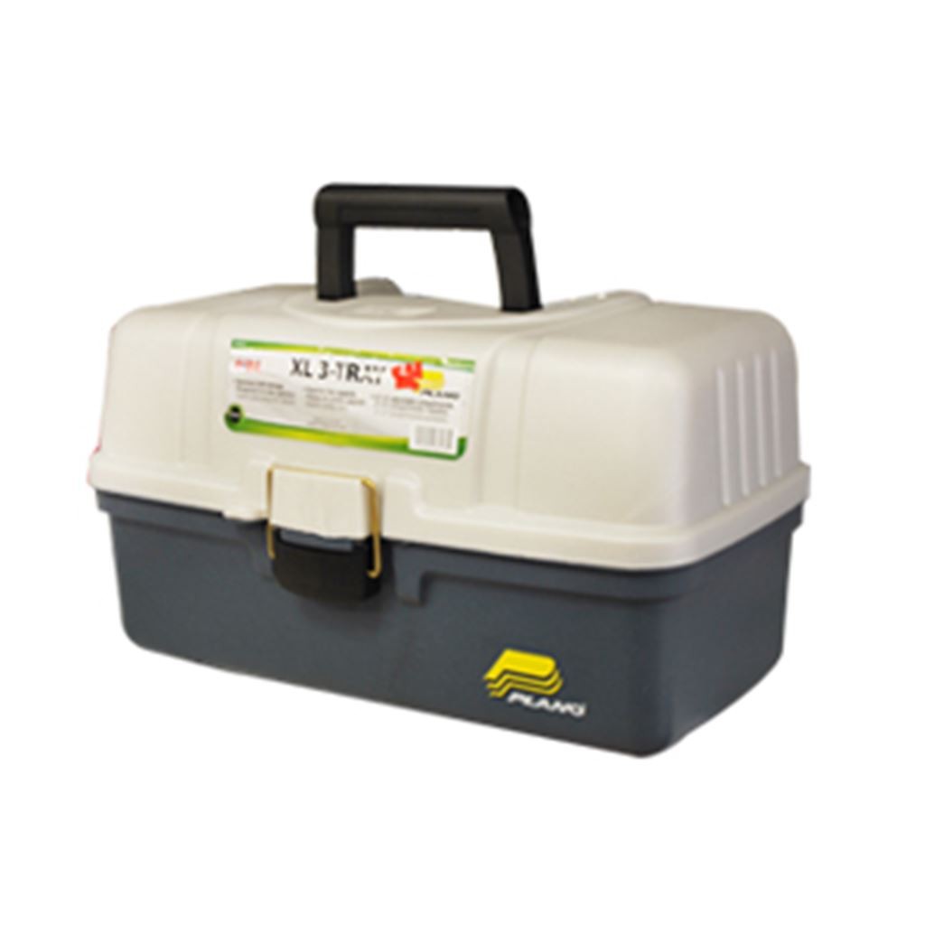 Caja de Pesca con 3 Charolas 50.8x26.7x26 cm. Azul Metálico con Plata