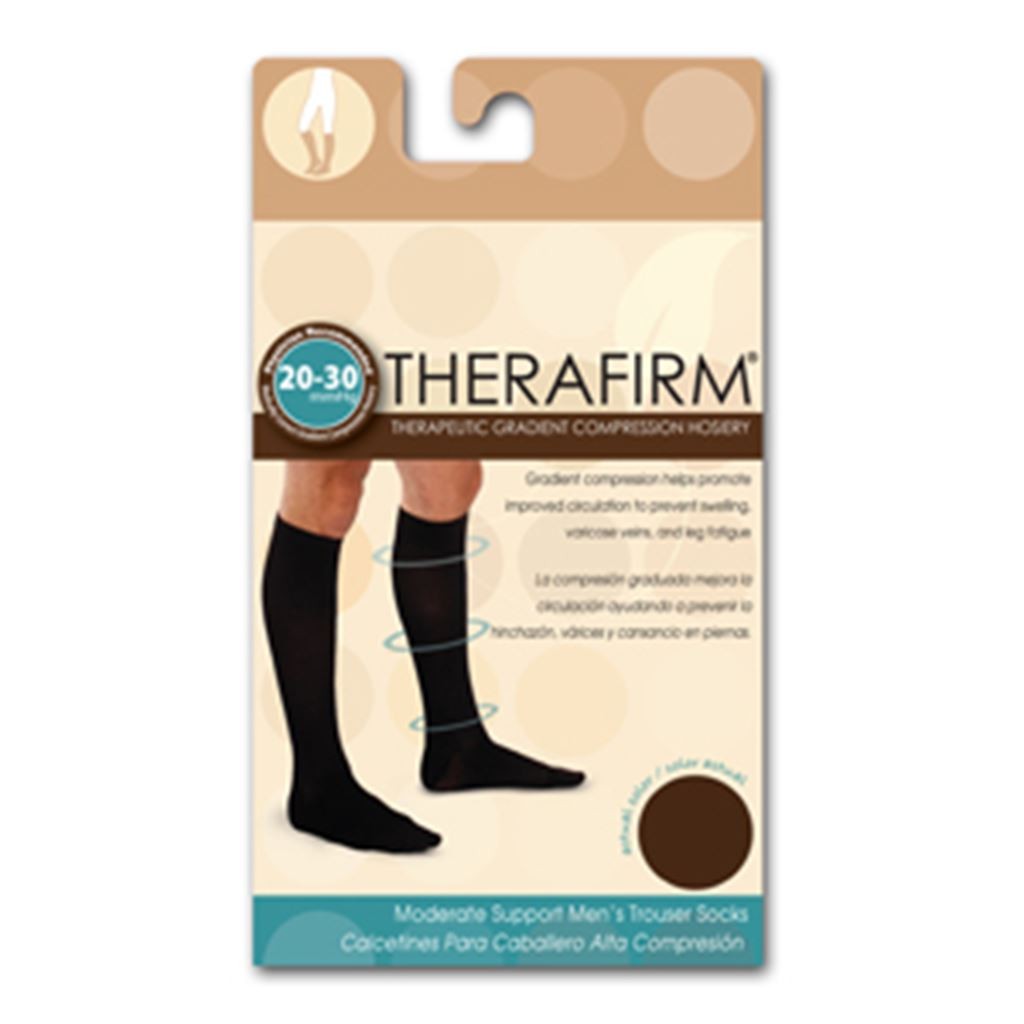 CALCETIN THERAFIRM ALTA COMPRESION (20-30 mmHg) CABALLERO TALLA MEDIANA COLOR CAFE