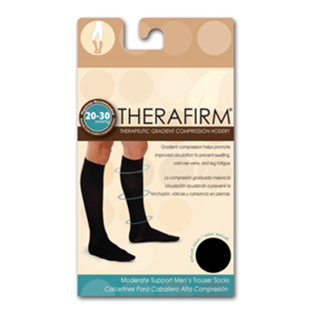 CALCETIN THERAFIRM ALTA COMPRESION (20-30 mmHg) CABALLERO TALLA GRANDE COLOR NEGRO