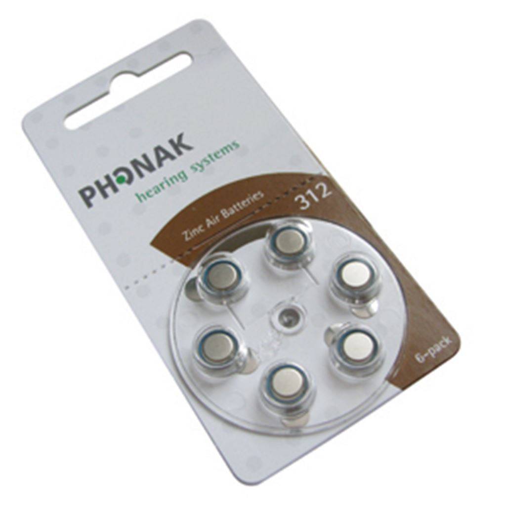 BATERIA PHONAK PARA APARATOS AUDITIVOS NO.312