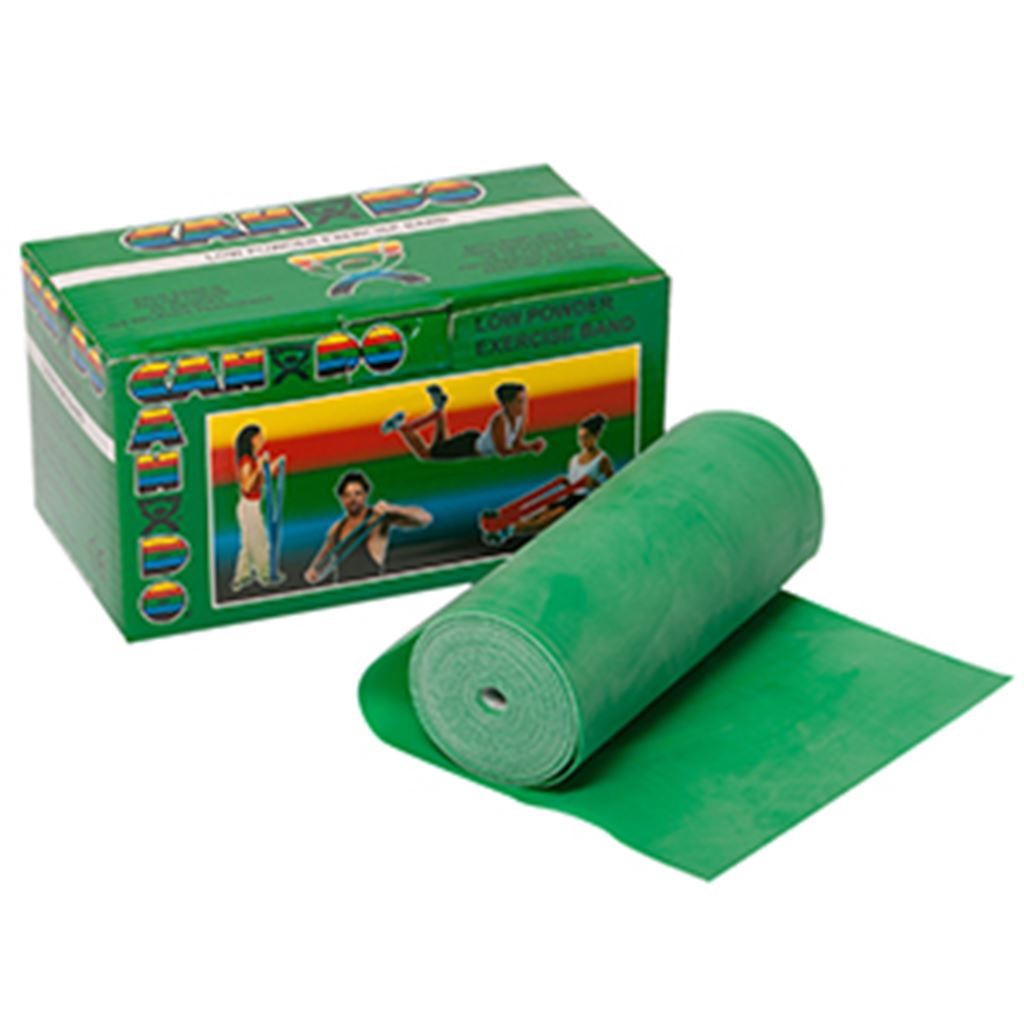 BANDA ELASTICA CANDO PARA EJERCICIOS DE RESISTENCIA MEDIA COLOR VERDE 5.49M