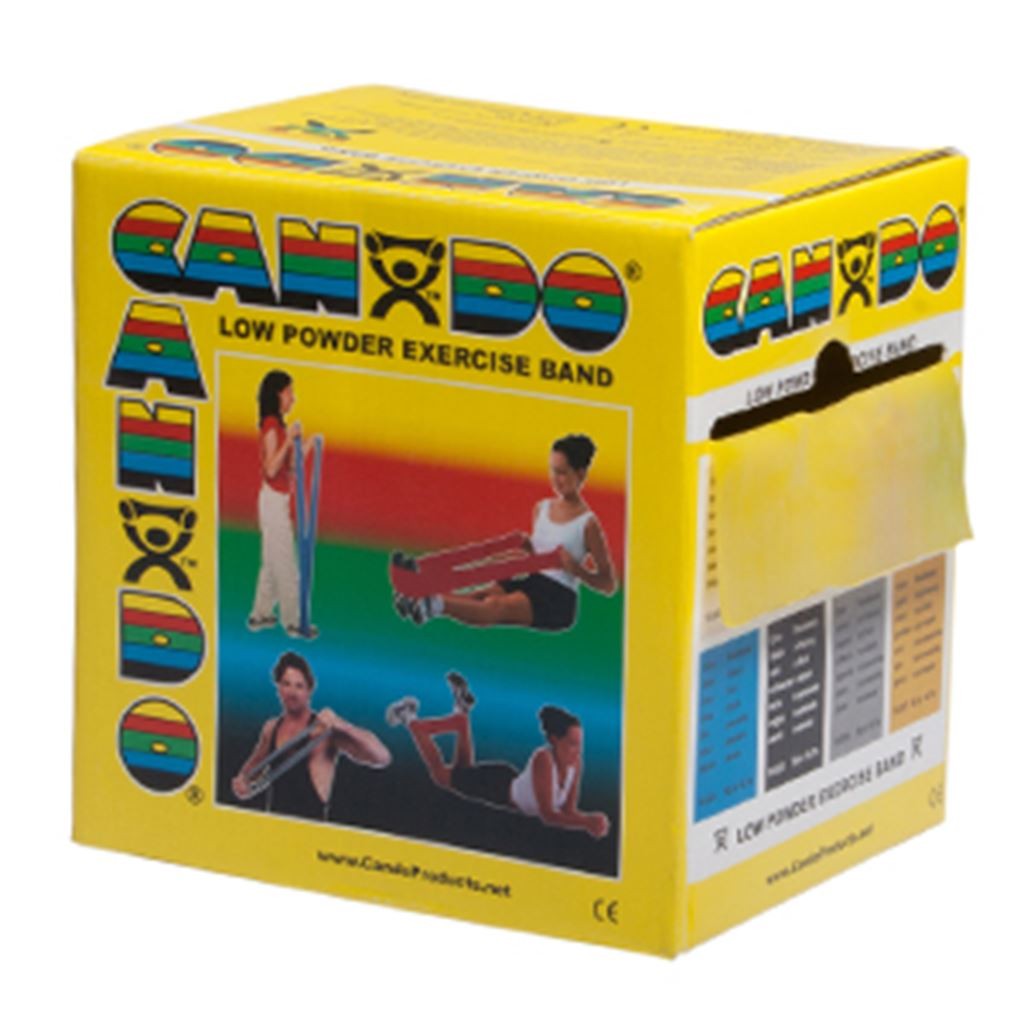 BANDA ELASTICA CANDO PARA EJERCICIOS DE RESISTENCIA EXTRA LIGERA COLOR AMARILLO