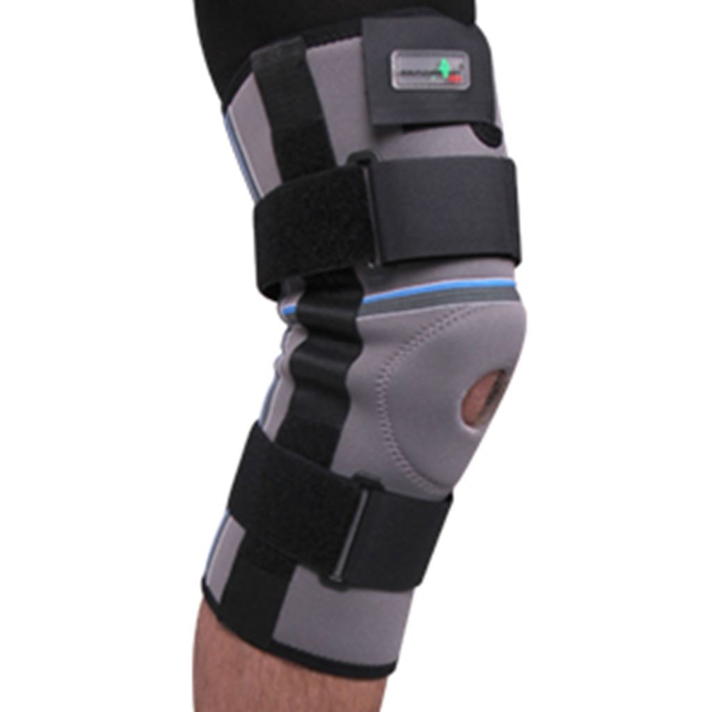 Rodillera Samderson con Soporte Rotuliano y Cintas de Ajuste de Neopreno Color Gris