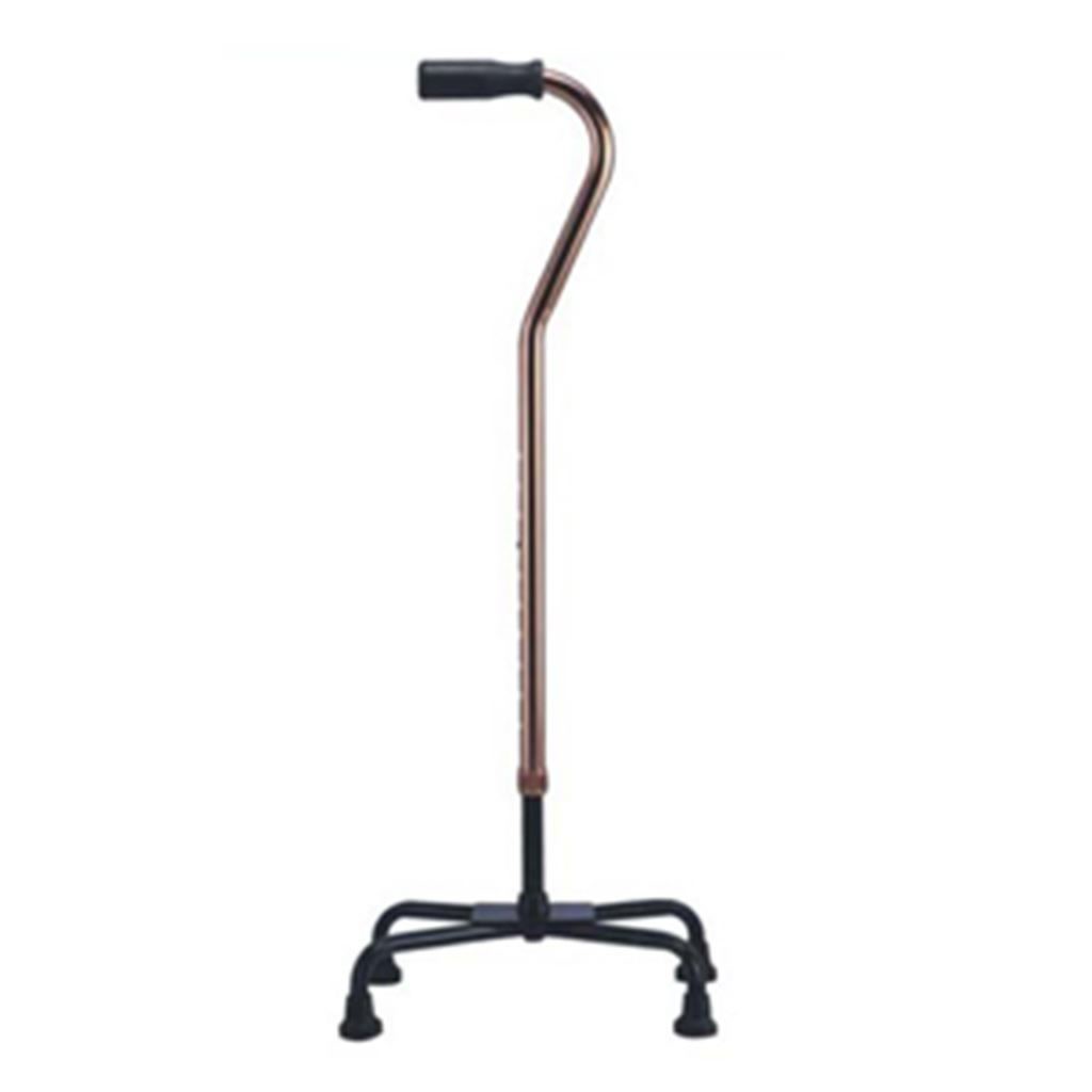 BASTON DE ALUMINO RIDER DE 4 APOYOS BASE GRANDE MANGO RECTO BRONCE