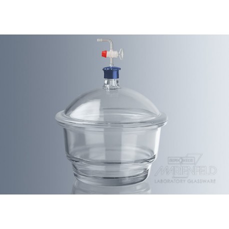 DESECADOR 100mm, BOROSILICATO CON LLAVE CON TAPA