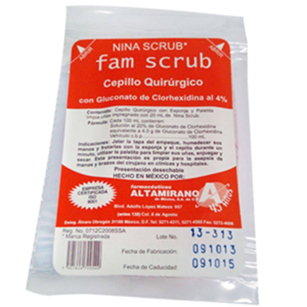Cepillo Quirúrgico Altamirano Fam Scrub con Nina Scrub (Clorhexidina)