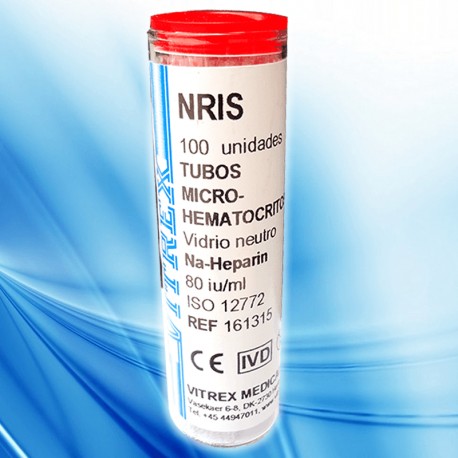 TUBO CAPILAR CON HEPARINA C/100 (ROJO) - CHASE
