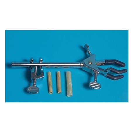 PINZA PARA REFRIGERANTE (TRES DEDOS) CON ASEGURADOR LONGITUD TOTAL 26CM, APERTURA 7CM.