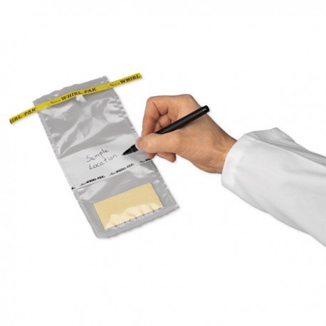 BOLSA EST. WHIRL-PAK CON ÁREA DE ESCRITURA Y ESPONJA DE 18 OZ