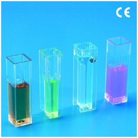 CELDA DESECHABLE PMMA PARA ESPECTRO 2.5ML, FORMA ALTA SEMI-MICRO 100 PIEZAS - KARTELL