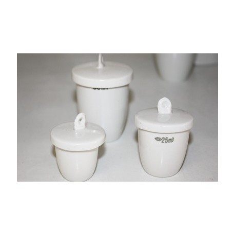 CRISOL DE PORCELANA FORMA ALTA CON TAPA ECONOMICO