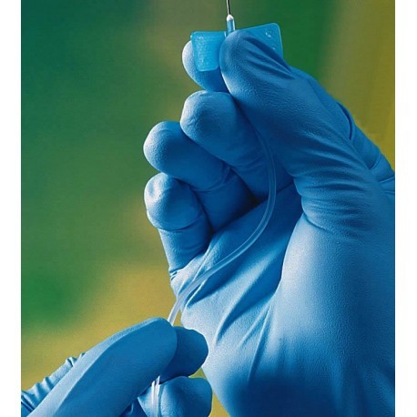 GUANTE DE NITRILO SIN POLVO TEXTURIZADO COLOR AZUL 100 PIEZAS