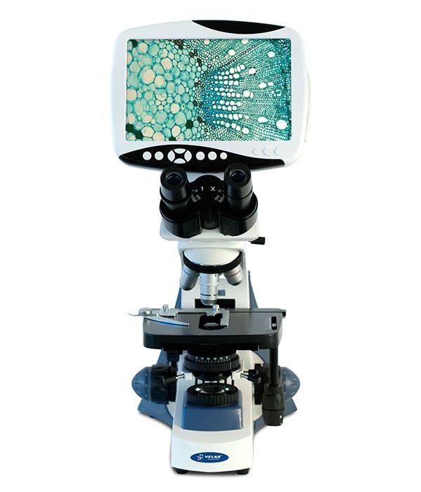 Microscopio biológico con pantalla LCD. Modelo VE-653