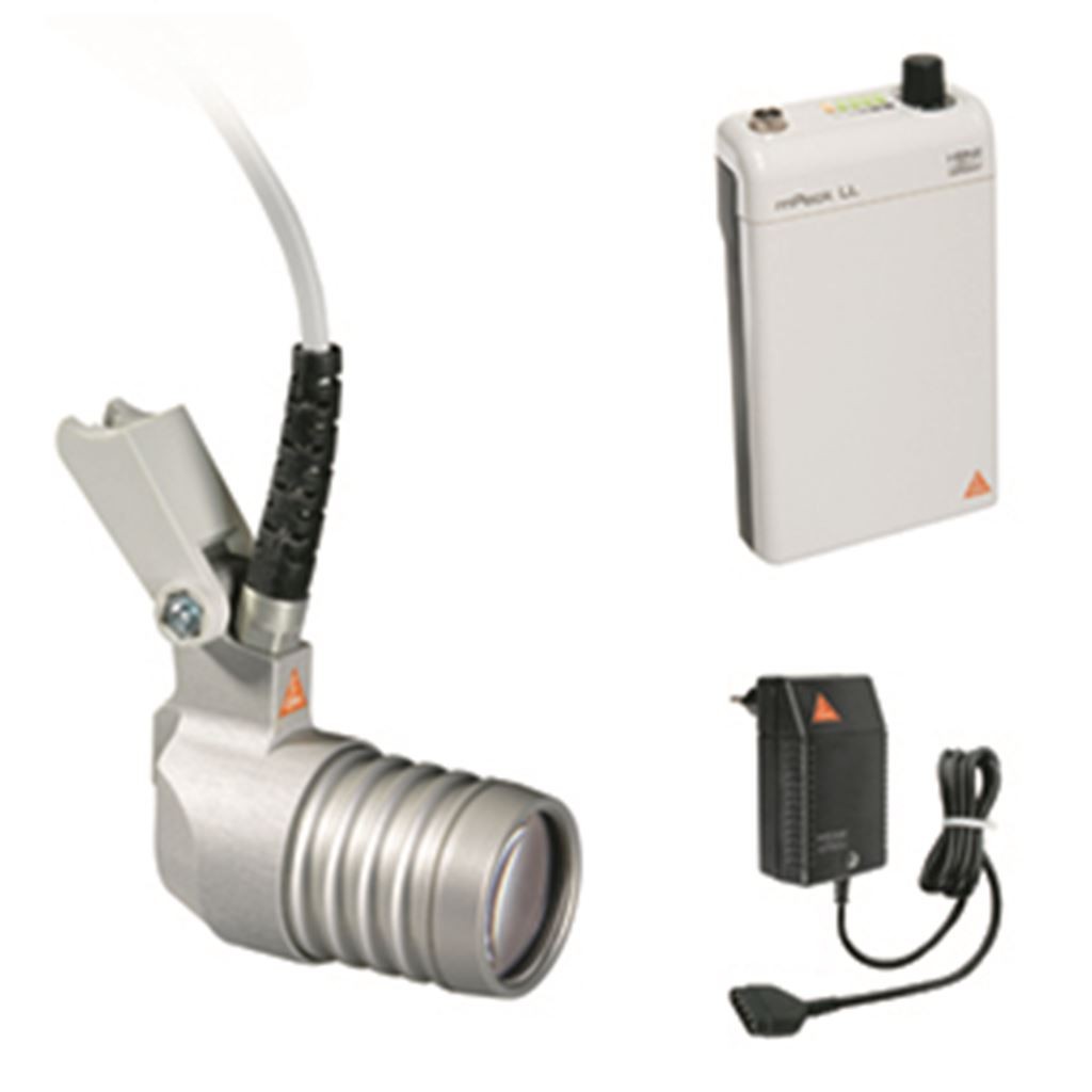 LAMPARA FRONTAL HEINE LED LOUPELIGHT CON BATERIA MPACK LL Y TRANSFORMADOR DE ENCHUFE